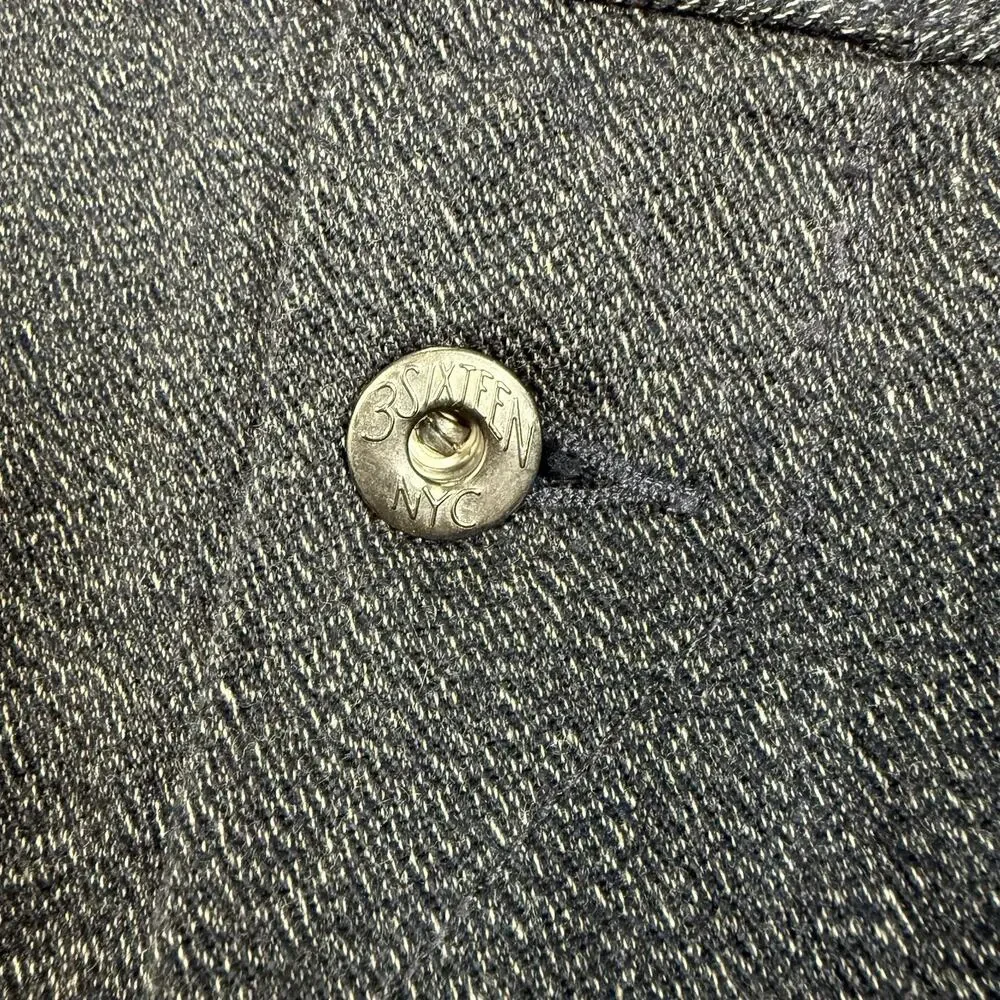 3Sixteen Ranch Jacket Mens Size Small Denim Selvedge Salt Pepper Barn - Picture 5 of 13